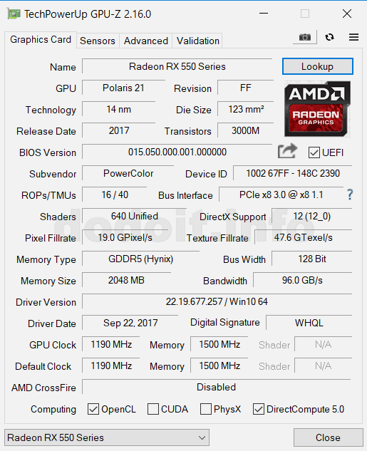 PowerColor AXRX 550 2GBD5-DHA/OC