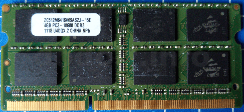 DDR3-SODIMM-4GBのメモリ表