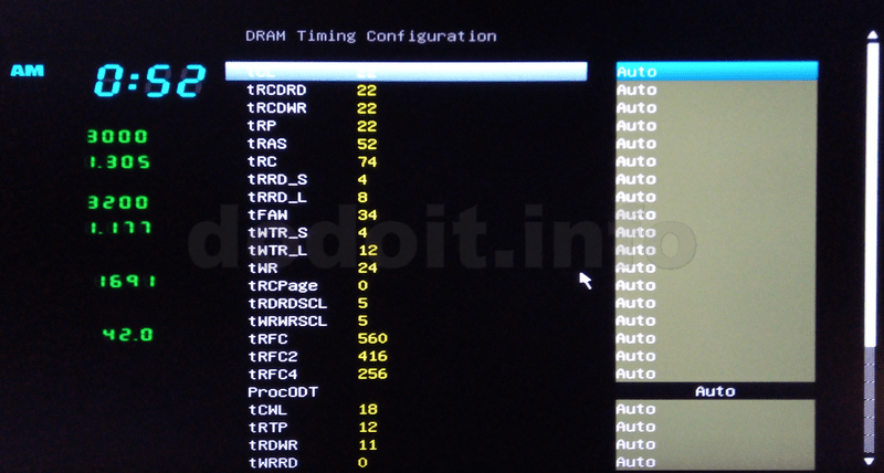 DRAM Timing Configuration 1