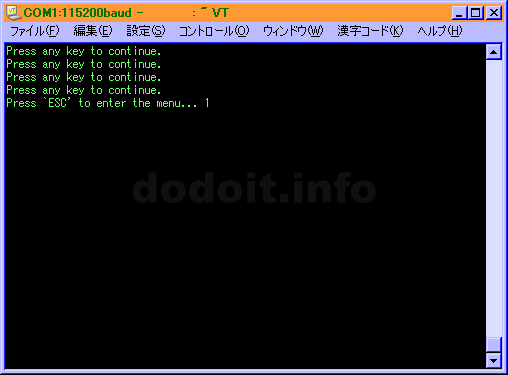 起動直後コンソールメッセージ